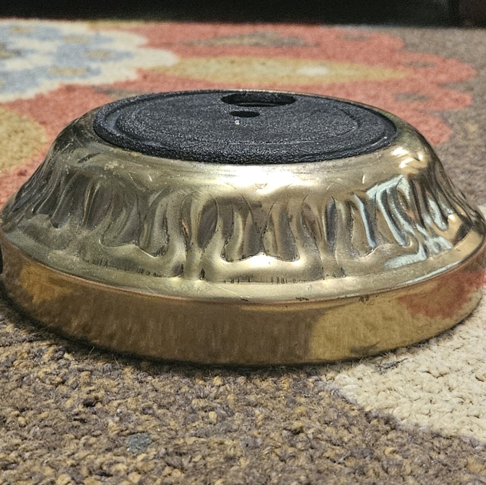 Vintage Ornate Antique Gold Cast Metal Lamp Light Base